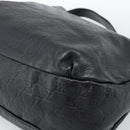 GUCCI GG Canvas Guccissima Shoulder Bag Leather Black Gold 211933 Auth 184986V-12