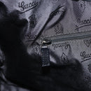 GUCCI GG Canvas Guccissima Shoulder Bag Leather Black Gold 211933 Auth 184986V-18