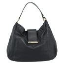GUCCI GG Canvas Guccissima Shoulder Bag Leather Black Gold 211933 Auth 184986V-2