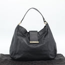 GUCCI GG Canvas Guccissima Shoulder Bag Leather Black Gold 211933 Auth 184986V-22