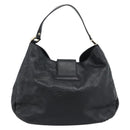 GUCCI GG Canvas Guccissima Shoulder Bag Leather Black Gold 211933 Auth 184986V-3