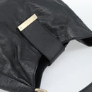 GUCCI GG Canvas Guccissima Shoulder Bag Leather Black Gold 211933 Auth 184986V-6