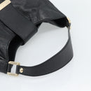 GUCCI GG Canvas Guccissima Shoulder Bag Leather Black Gold 211933 Auth 184986V-7