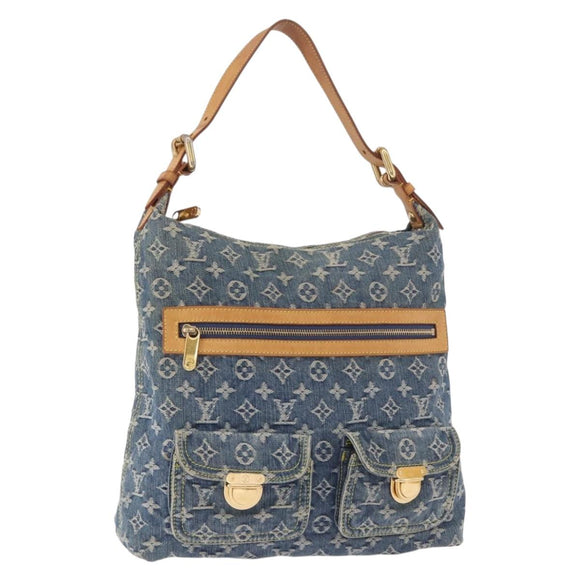 LOUIS VUITTON Monogram Denim Buggy GM Shoulder Bag Blue M95048 LV Auth 184988V