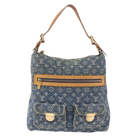 LOUIS VUITTON Monogram Denim Buggy GM Shoulder Bag Blue M95048 LV Auth 184988V