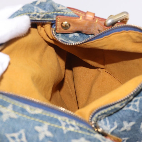 LOUIS VUITTON Monogram Denim Buggy GM Shoulder Bag Blue M95048 LV Auth 184988V