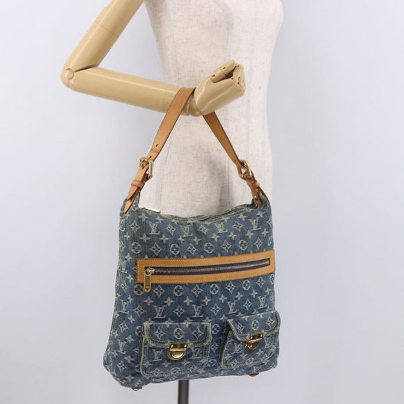 LOUIS VUITTON Monogram Denim Buggy GM Shoulder Bag Blue M95048 LV Auth 184988V
