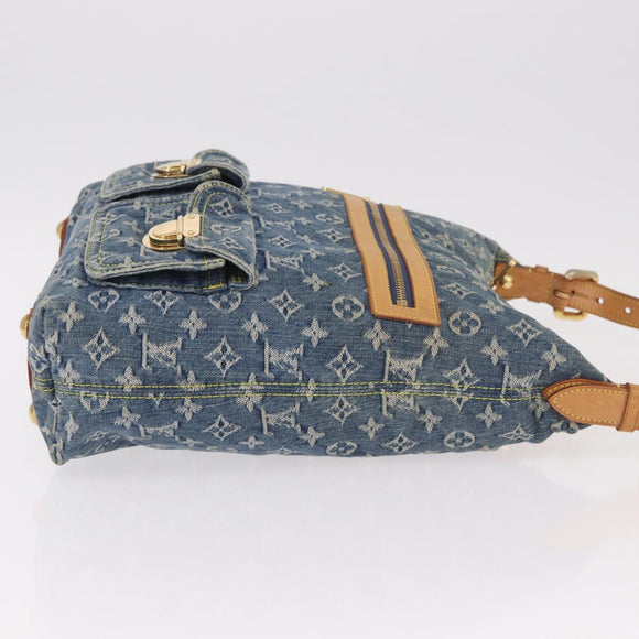 LOUIS VUITTON Monogram Denim Buggy GM Shoulder Bag Blue M95048 LV Auth 184988V