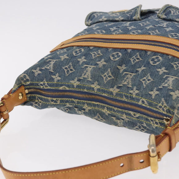 LOUIS VUITTON Monogram Denim Buggy GM Shoulder Bag Blue M95048 LV Auth 184988V