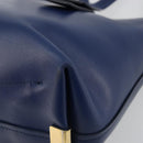 Chloe Tote Bag Leather Blue Gold Auth 184989A-13