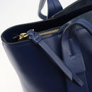 Chloe Tote Bag Leather Blue Gold Auth 184989A-16