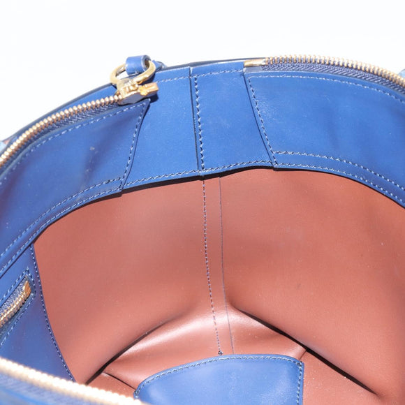 Chloe Tote Bag Leather Blue Gold Auth 184989A