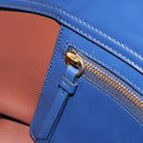 Chloe Tote Bag Leather Blue Gold Auth 184989A-21
