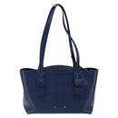Chloe Tote Bag Leather Blue Gold Auth 184989A-3