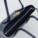 Chloe Tote Bag Leather Blue Gold Auth 184989A-6