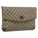 GUCCI GG Supreme Clutch Bag PVC Beige Gold 004 39 6092 Auth 184990-1