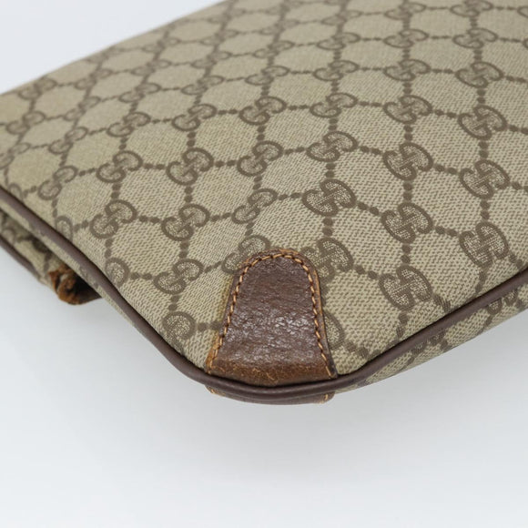 GUCCI GG Supreme Clutch Bag PVC Beige Gold 004 39 6092 Auth 184990
