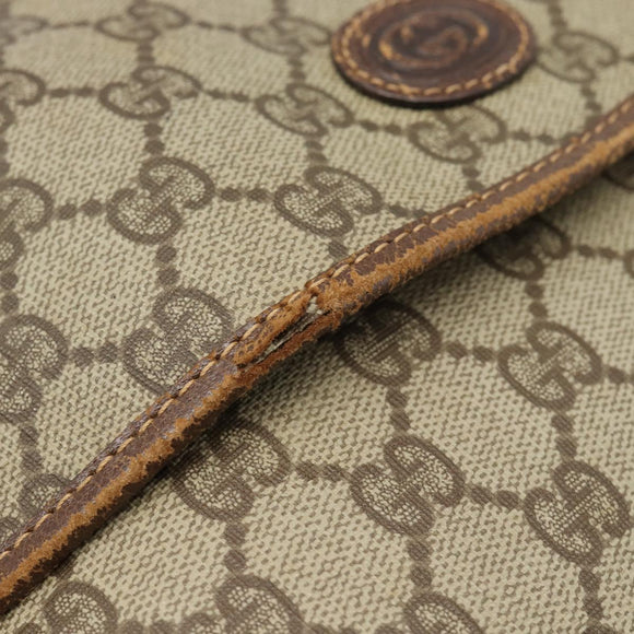 GUCCI GG Supreme Clutch Bag PVC Beige Gold 004 39 6092 Auth 184990