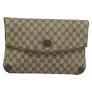 GUCCI GG Supreme Clutch Bag PVC Beige Gold 004 39 6092 Auth 184990-13