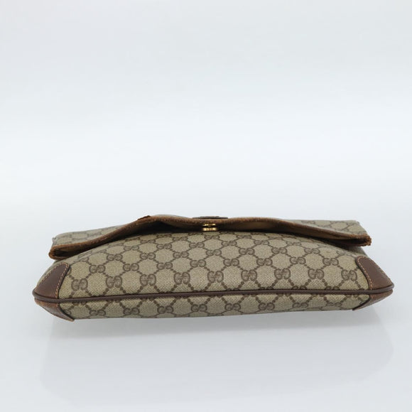 GUCCI GG Supreme Clutch Bag PVC Beige Gold 004 39 6092 Auth 184990