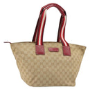 GUCCI GG Canvas Sherry Line Hand Bag Beige Gold 131230 Auth 184991A-1