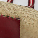 GUCCI GG Canvas Sherry Line Hand Bag Beige Gold 131230 Auth 184991A-9