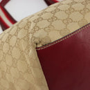 GUCCI GG Canvas Sherry Line Hand Bag Beige Gold 131230 Auth 184991A-14
