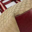 GUCCI GG Canvas Sherry Line Hand Bag Beige Gold 131230 Auth 184991A-16