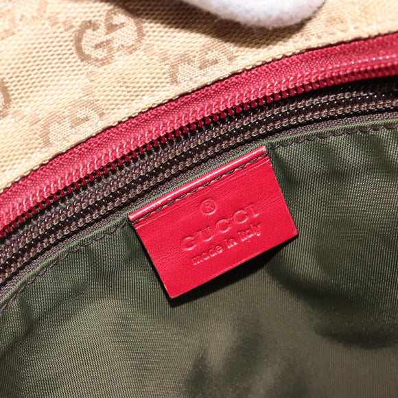 GUCCI GG Canvas Sherry Line Hand Bag Beige Gold 131230 Auth 184991A