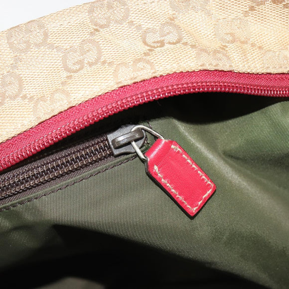 GUCCI GG Canvas Sherry Line Hand Bag Beige Gold 131230 Auth 184991A