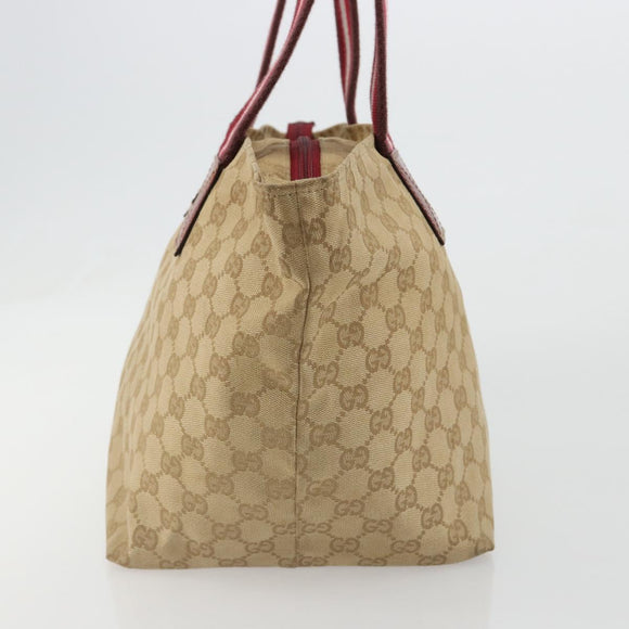 GUCCI GG Canvas Sherry Line Hand Bag Beige Gold 131230 Auth 184991A
