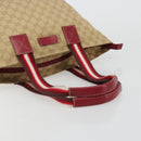GUCCI GG Canvas Sherry Line Hand Bag Beige Gold 131230 Auth 184991A-7