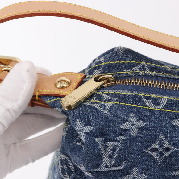 LOUIS VUITTON Monogram Denim Buggy GM Shoulder Bag Blue M95048 LV Auth 184997SAV