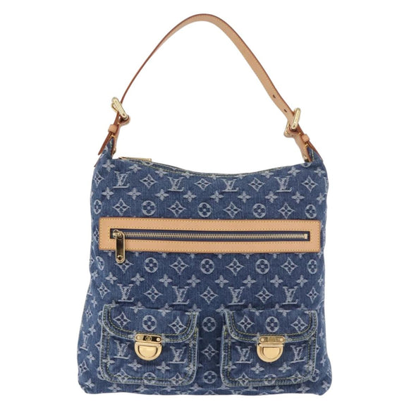 LOUIS VUITTON Monogram Denim Buggy GM Shoulder Bag Blue M95048 LV Auth 184997SAV
