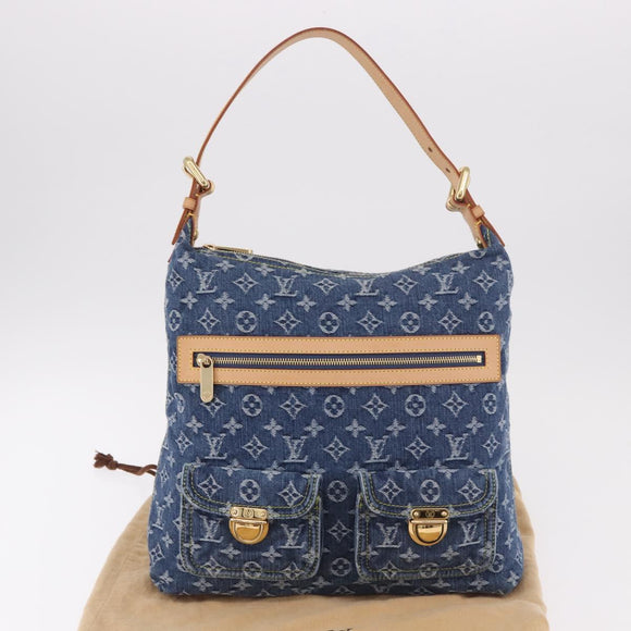 LOUIS VUITTON Monogram Denim Buggy GM Shoulder Bag Blue M95048 LV Auth 184997SAV