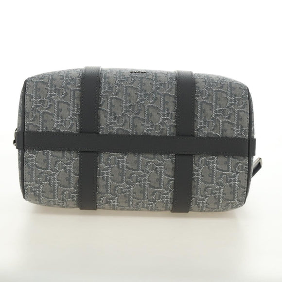 Christian Dior Trotter Canvas Boston Bag 2way Gray Silver Auth 184998SM
