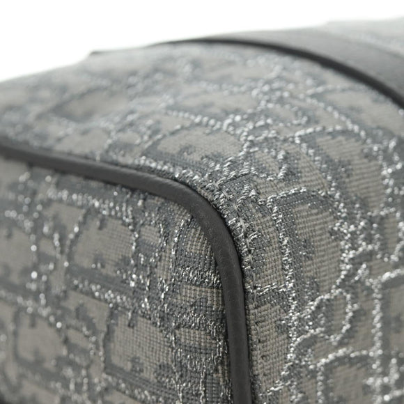 Christian Dior Trotter Canvas Boston Bag 2way Gray Silver Auth 184998SM