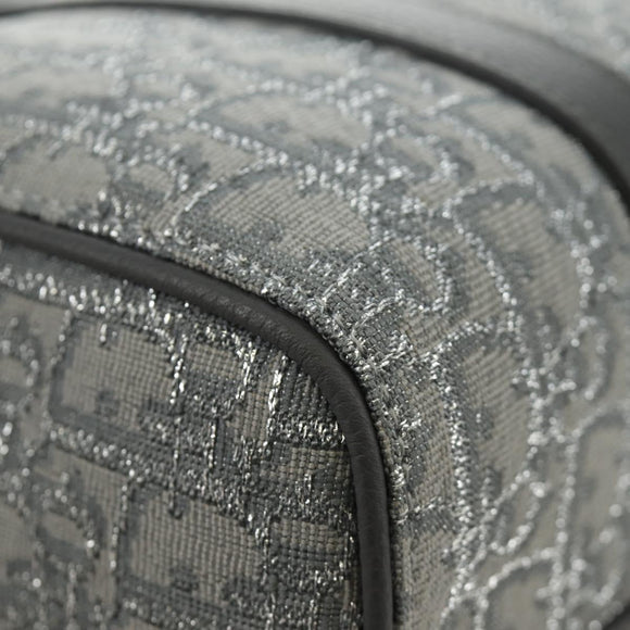 Christian Dior Trotter Canvas Boston Bag 2way Gray Silver Auth 184998SM