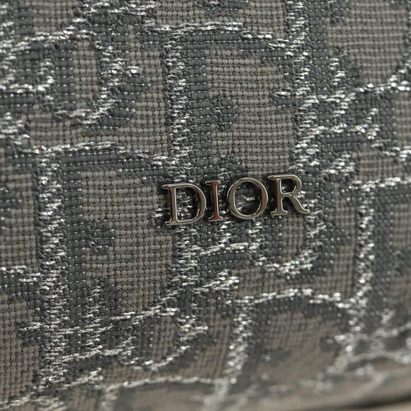 Christian Dior Trotter Canvas Boston Bag 2way Gray Silver Auth 184998SM