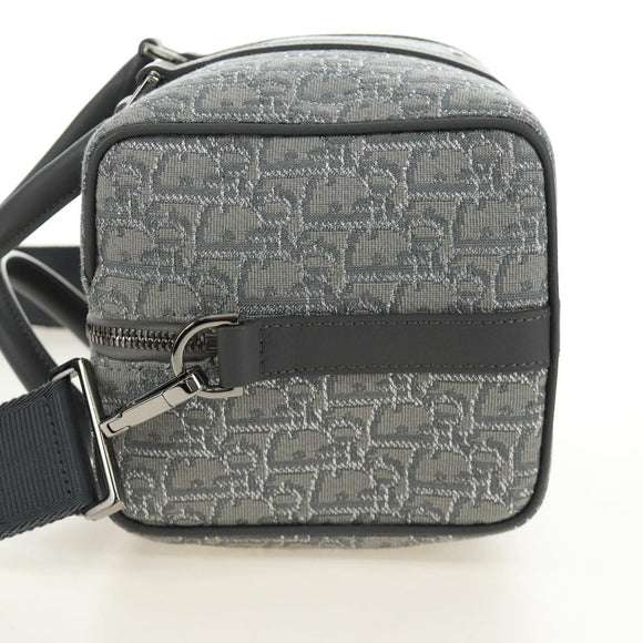 Christian Dior Trotter Canvas Boston Bag 2way Gray Silver Auth 184998SM