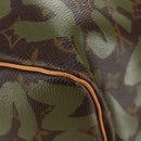 LOUIS VUITTON Monogram Graffiti Keepall 50 Boston Bag Khaki M92196 Auth 184999SV-16