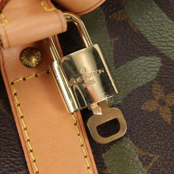 LOUIS VUITTON Monogram Graffiti Keepall 50 Boston tas Kaki M92196 Auth 184999SV