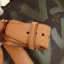 LOUIS VUITTON Monogram Graffiti Keepall 50 Boston tas Kaki M92196 Auth 184999SV-21