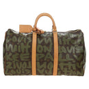 LOUIS VUITTON Monogram Graffiti Keepall 50 Boston tas Kaki M92196 Auth 184999SV-13