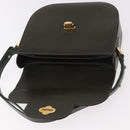 BALLY Shoulder Bag Leather Green Gold Auth 185005-10