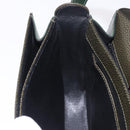 BALLY Shoulder Bag Leather Green Gold Auth 185005-21