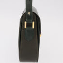 BALLY Shoulder Bag Leather Green Gold Auth 185005-5