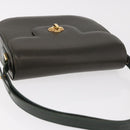 BALLY Shoulder Bag Leather Green Gold Auth 185005-7