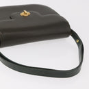 BALLY Shoulder Bag Leather Green Gold Auth 185005-8