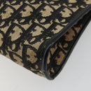 Christian Dior Trotter Canvas Shoulder Bag Navy Gold Auth 185006-9
